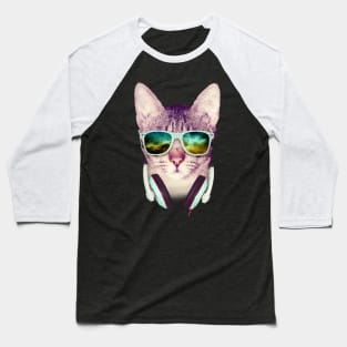 Hipster Cat Baseball T-Shirt